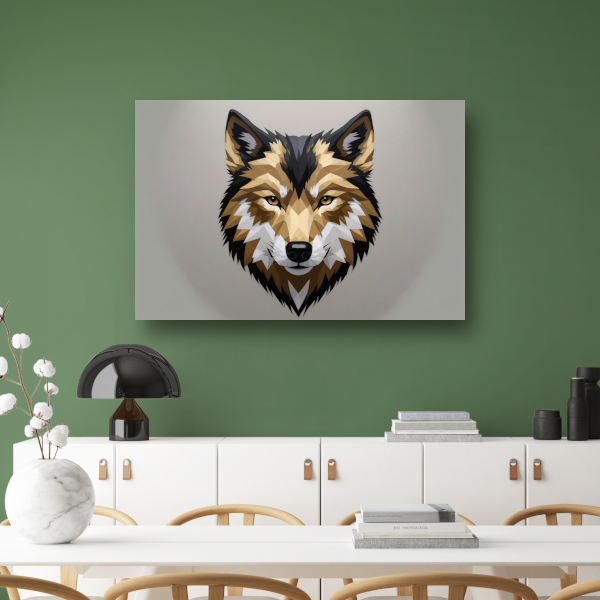 Geometrische Abstracte Wolf in Moderne Kleuren poster