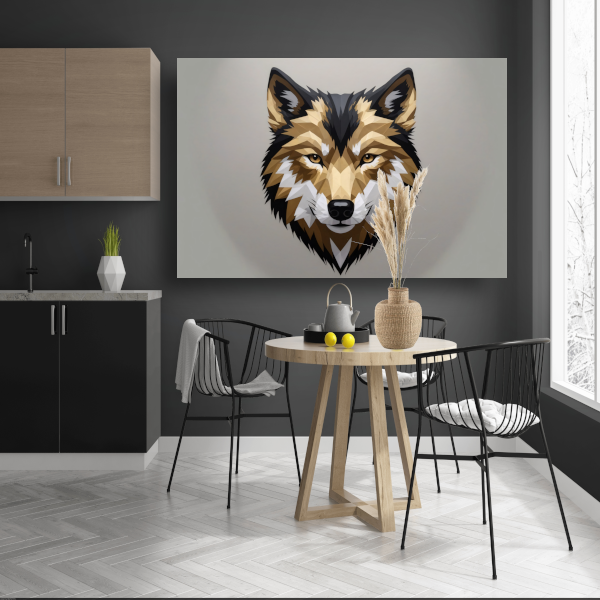 Geometrische Abstracte Wolf in Moderne Kleuren acrylglas