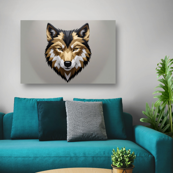 Geometrische Abstracte Wolf in Moderne Kleuren acrylglas
