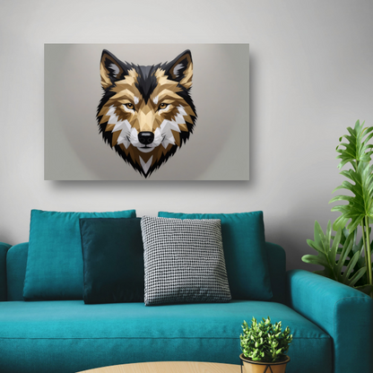 Geometrische Abstracte Wolf in Moderne Kleuren acrylglas