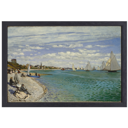 Regatta in Sainte-Adresse - Claude Monet canvas met baklijst