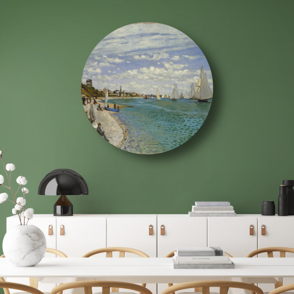 Regatta in Sainte-Adresse - Claude Monet aluminium muurcirkel
