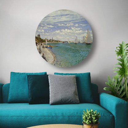 Regatta in Sainte-Adresse - Claude Monet aluminium muurcirkel