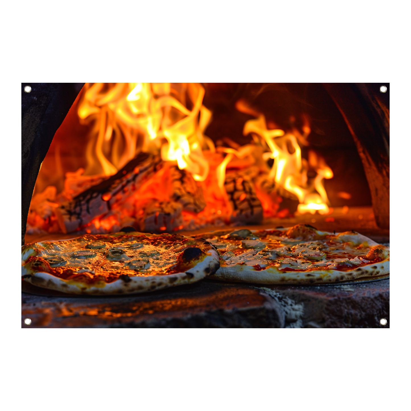 Minimalistische pizza in de oven tuinposter