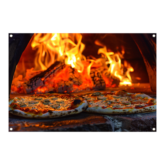 Minimalistische pizza in de oven tuinposter