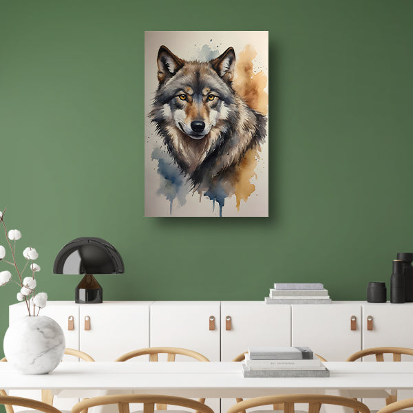 Abstracte Wolf in Levendige Waterverf acrylglas