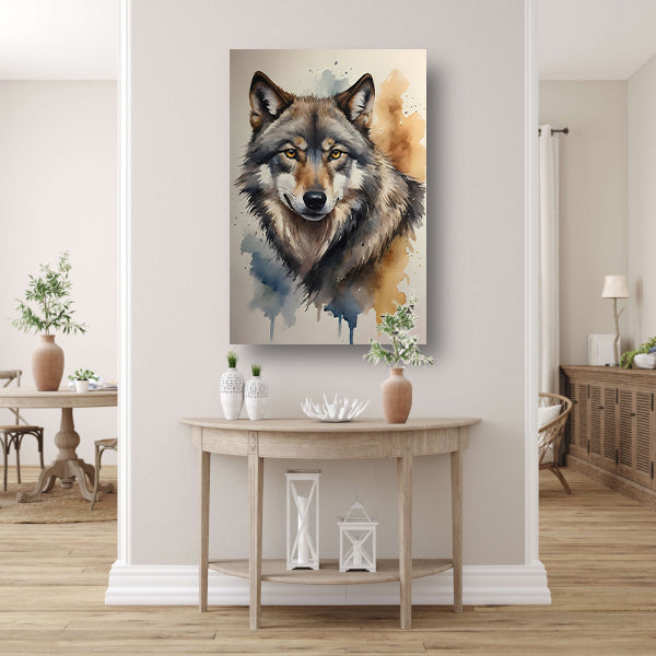 Abstracte Wolf in Levendige Waterverf acrylglas