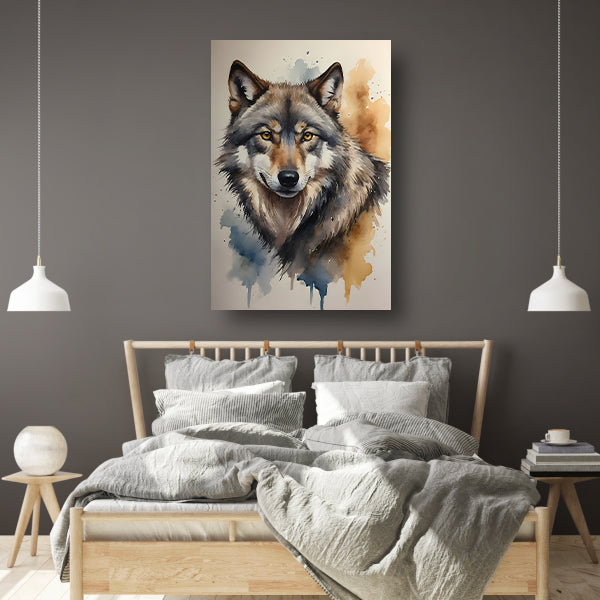 Abstracte Wolf in Levendige Waterverf acrylglas
