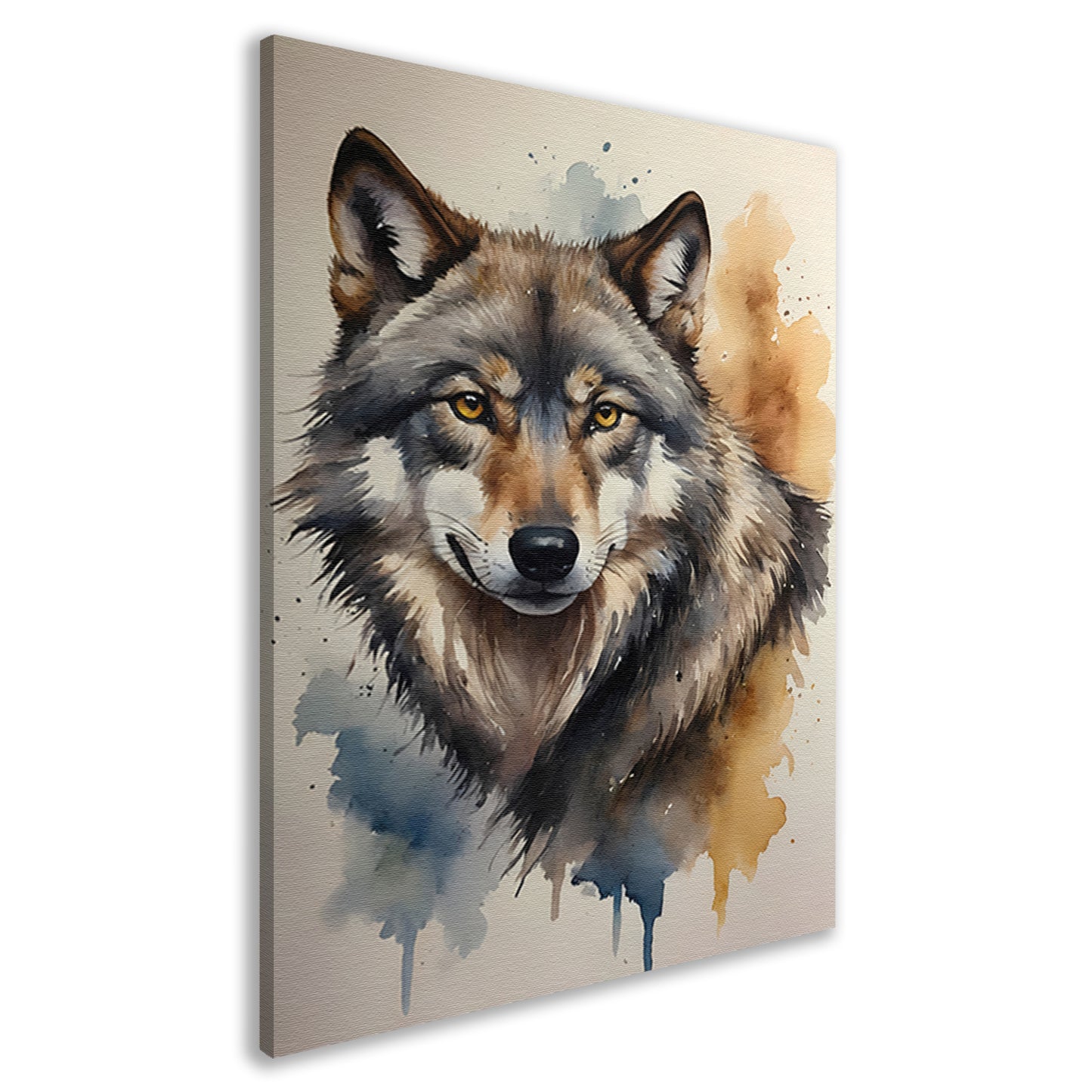 Abstracte Wolf in Levendige Waterverf canvas