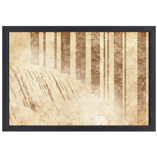 Abstracte sepia waterval met strepen canvas met baklijst