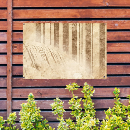 Abstracte sepia waterval met strepen tuinposter