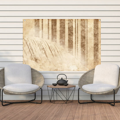 Abstracte sepia waterval met strepen tuinposter