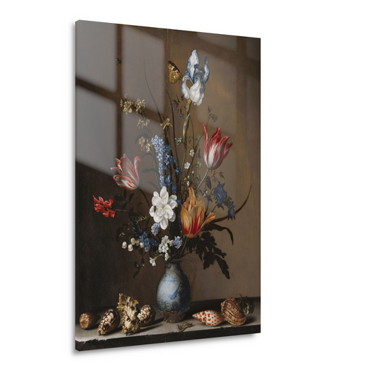 Bloemen in een Wan-Li vaas met schelpen - Balthasar van der Ast Acrylglas