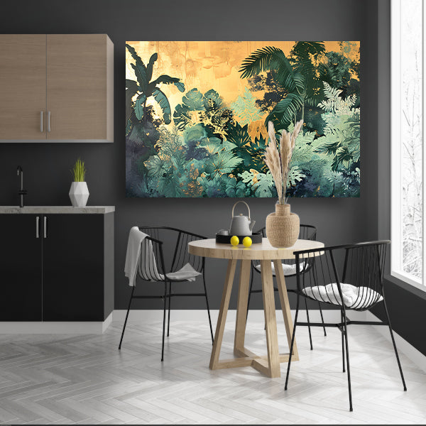 Levendige jungle in moderne kunststijl poster