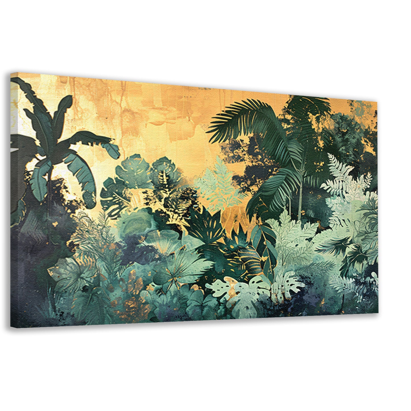 Levendige jungle in moderne kunststijl canvas