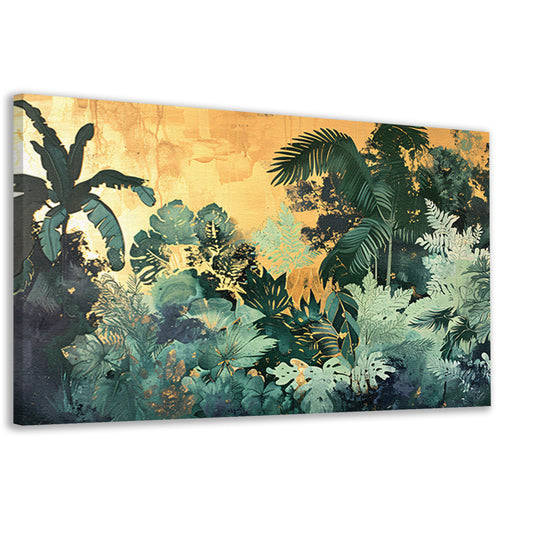 Levendige jungle in moderne kunststijl canvas