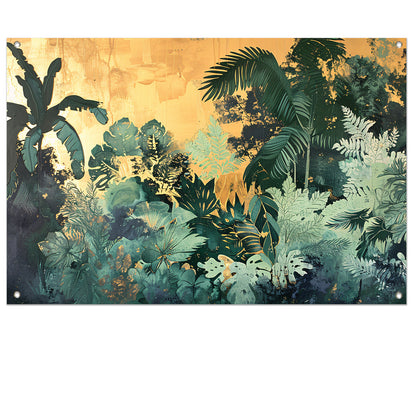 Levendige jungle in moderne kunststijl tuinposter