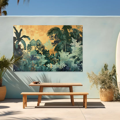 Levendige jungle in moderne kunststijl tuinposter