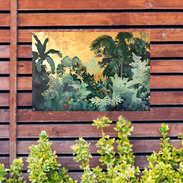 Levendige jungle in moderne kunststijl tuinposter