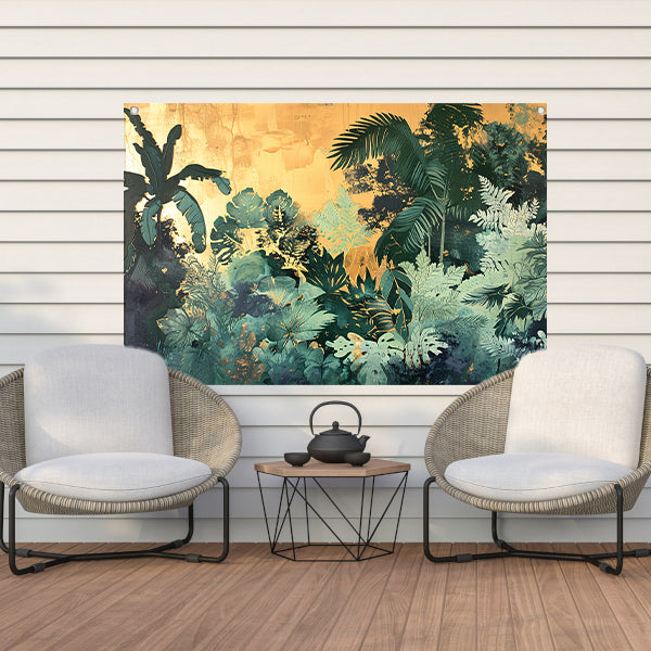 Levendige jungle in moderne kunststijl tuinposter