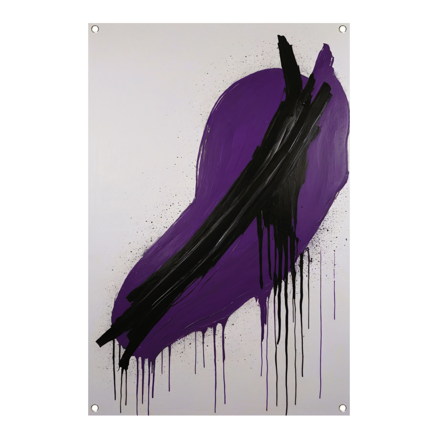 Dynamisch Abstract in Paars en Zwart tuinposter