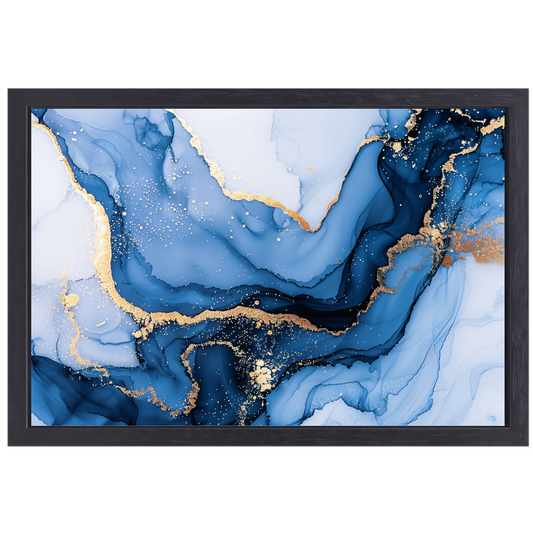 Luxueuze Marmeren Texturen met Gouden Details canvas met baklijst