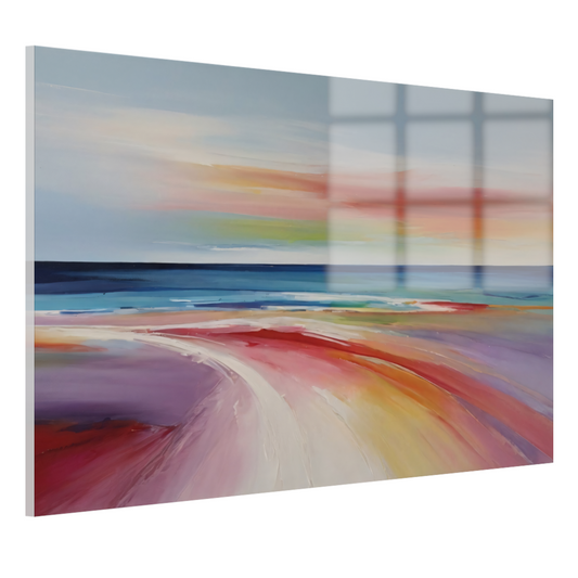 Abstracte Regenboogkleuren van een Strandleven acrylglas