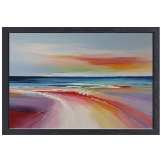 Abstracte Regenboogkleuren van een Strandleven canvas met baklijst