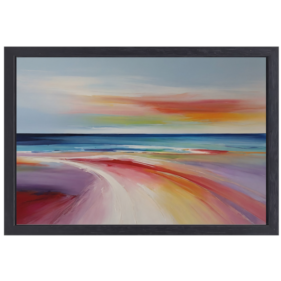 Abstracte Regenboogkleuren van een Strandleven canvas met baklijst