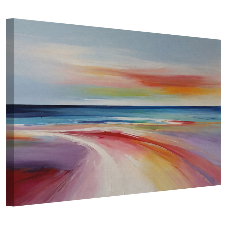 Abstracte Regenboogkleuren van een Strandleven canvas