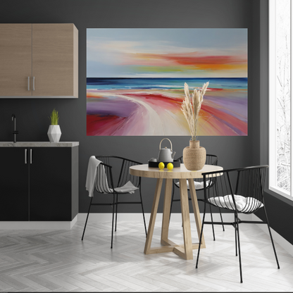 Abstracte Regenboogkleuren van een Strandleven poster