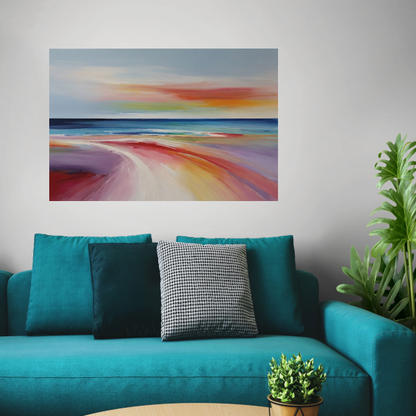 Abstracte Regenboogkleuren van een Strandleven poster