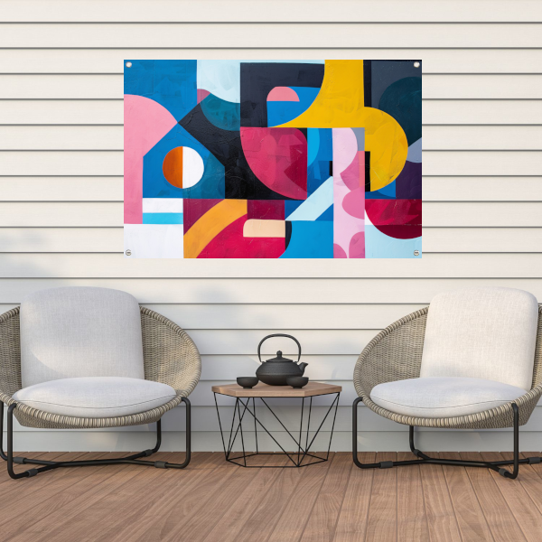 Abstracte Dans van Kleur en Vorm tuinposter