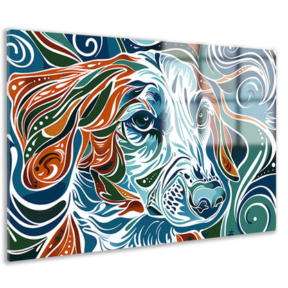 Abstracte kleurrijke lijntekening van een hond acrylglas