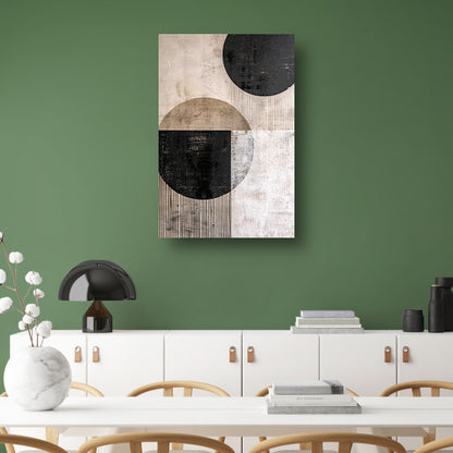 Overlappende cirkels met textuur en lijnen canvas