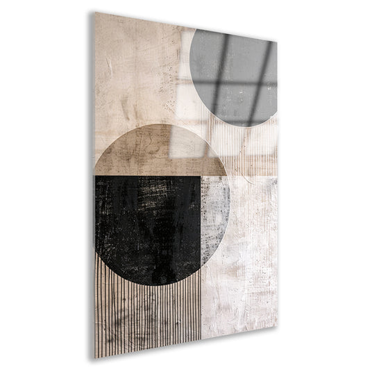 Overlappende cirkels met textuur en lijnen acrylglas