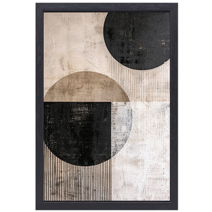 Overlappende cirkels met textuur en lijnen canvas met baklijst