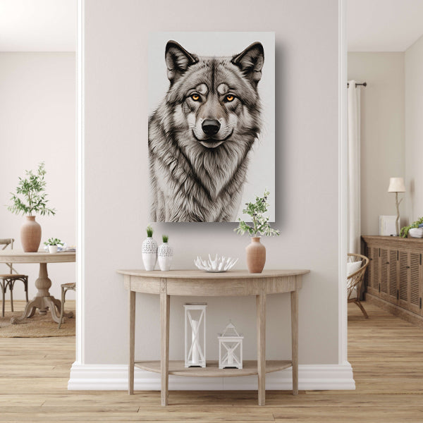 Intense Blik van een Grijze Wolf acrylglas