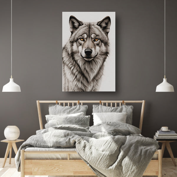 Intense Blik van een Grijze Wolf acrylglas