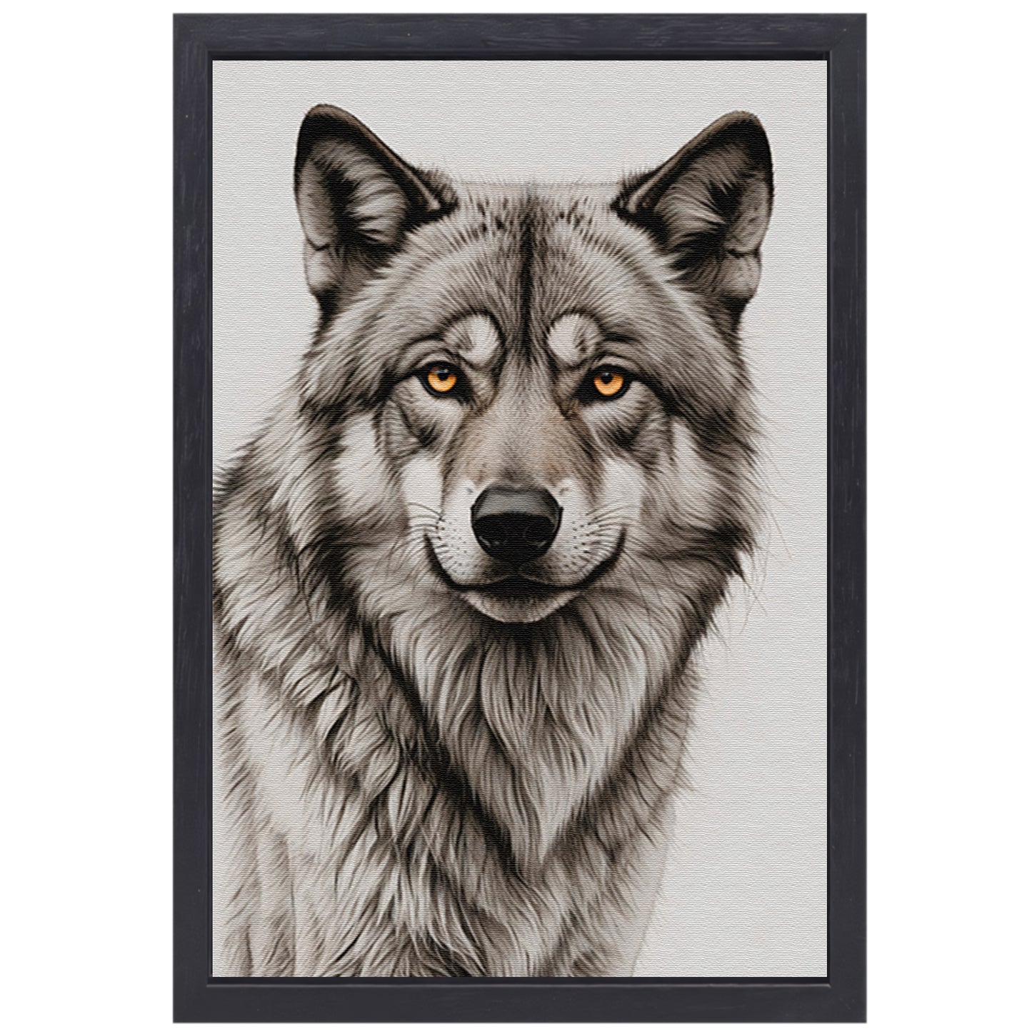 Intense Blik van een Grijze Wolf canvas met baklijst