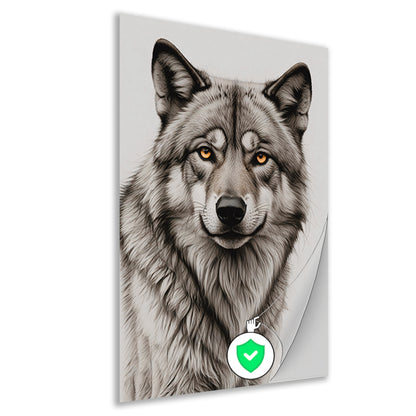 Intense Blik van een Grijze Wolf poster