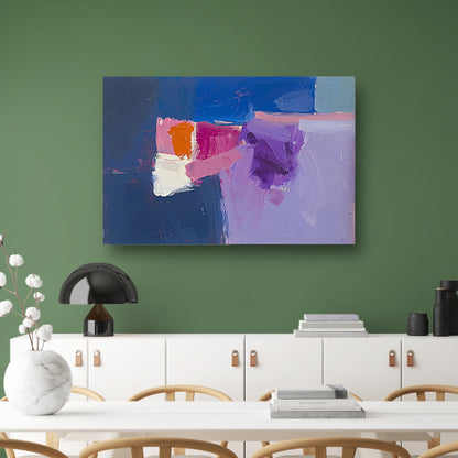 Abstract schilderij met kleurrijke vormen canvas