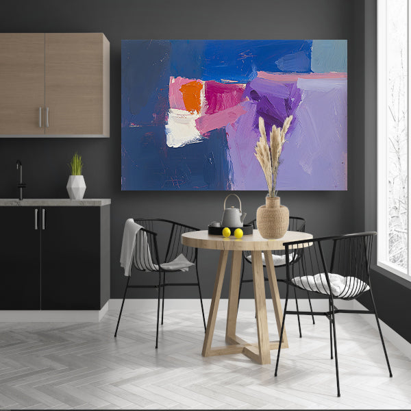 Abstract schilderij met kleurrijke vormen canvas