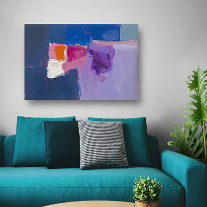 Abstract schilderij met kleurrijke vormen canvas