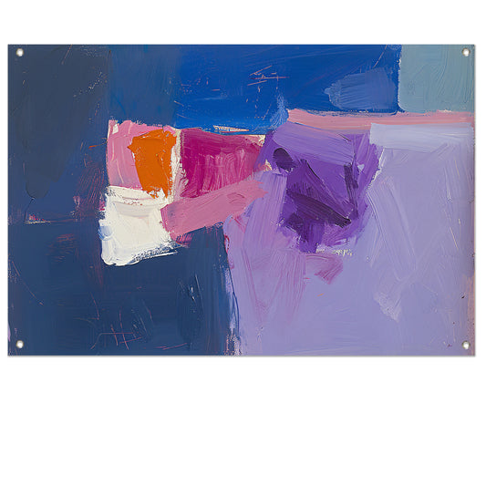 Abstract schilderij met kleurrijke vormen tuinposter