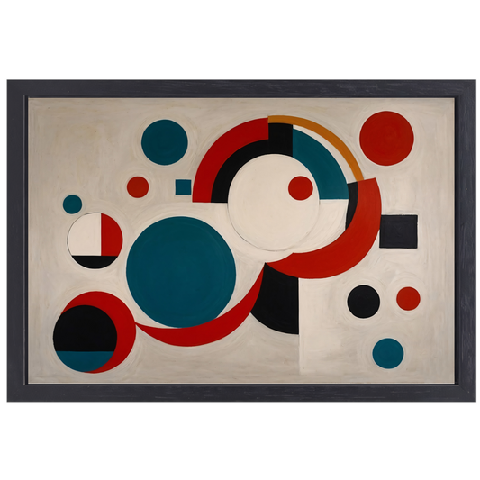 Abstracte Dans van Geometrische Vormen en Kleur canvas met baklijst
