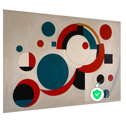 Abstracte Dans van Geometrische Vormen en Kleur poster