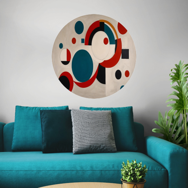 Abstracte Dans van Geometrische Vormen en Kleur forex muurcirkel