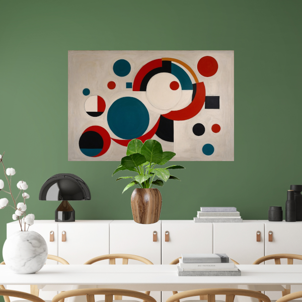 Abstracte Dans van Geometrische Vormen en Kleur poster