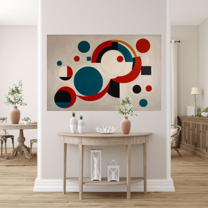 Abstracte Dans van Geometrische Vormen en Kleur poster